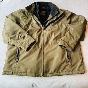 Weatherproof Jacket Mens XXL Full Zip Fleece Lined Olive Green